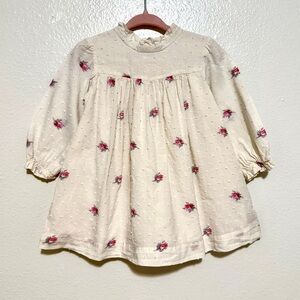 Bonpoint Cream Floral Baby Dress 18m